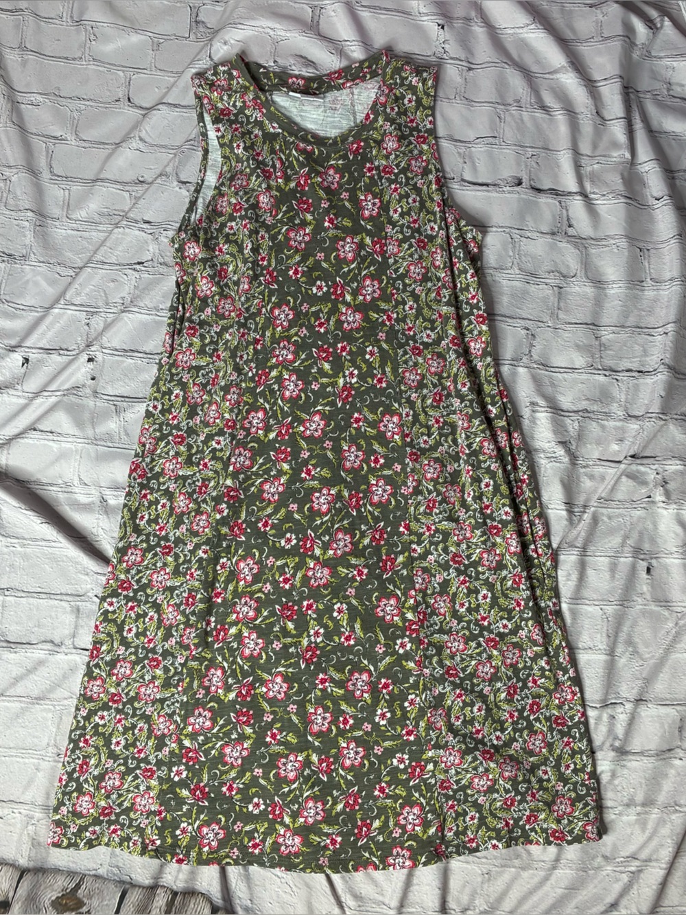 Ditsy Floral Boho Lagenlook Peasant Prairie Cottagecore Soft Midi Shift Dress S